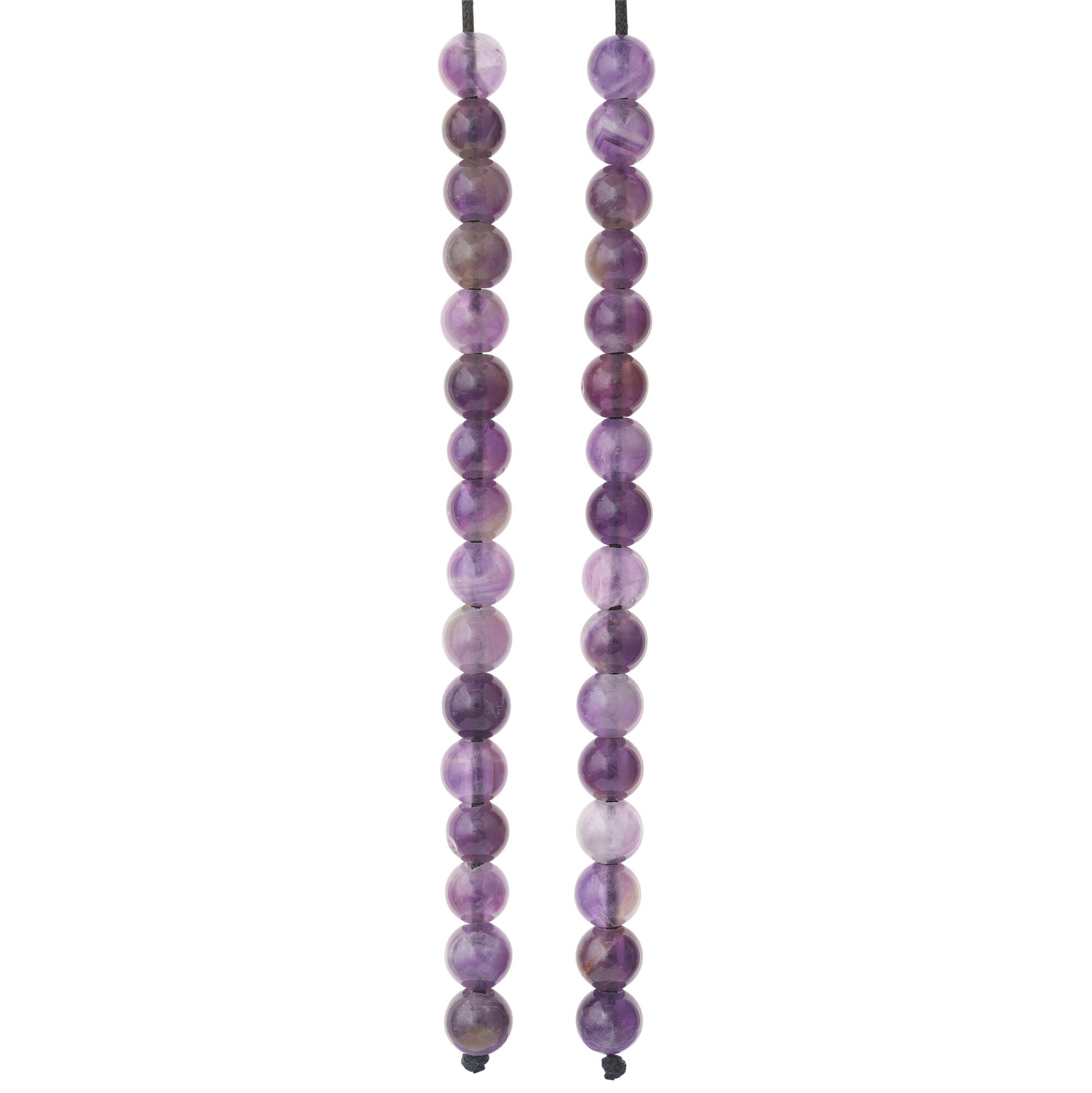 6 Pack: Purple Large Hole Amethyst Round Beads, 8mm by Bead Landing™